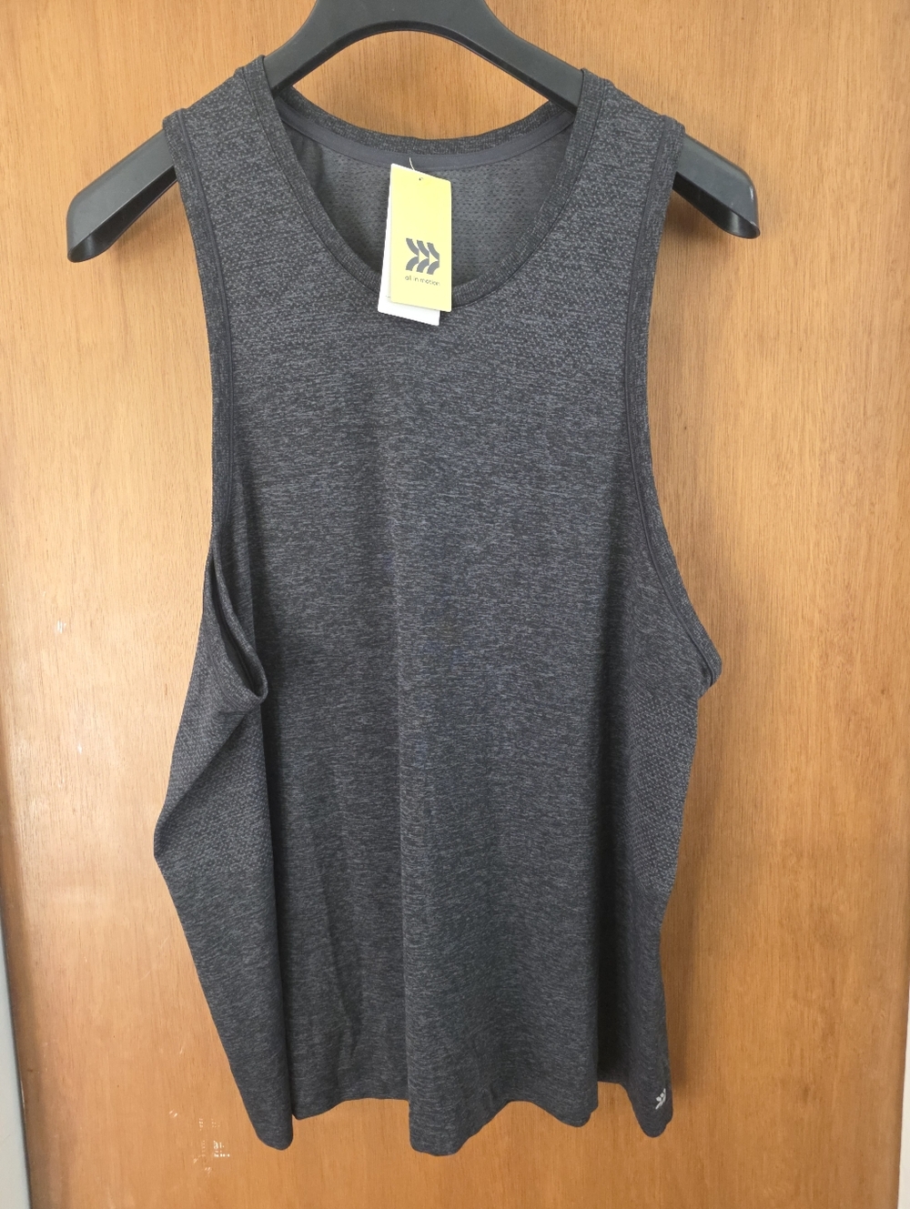 All In Motion Men's Seamless Tank Top XL Charcoal Athletic Performance Vintage